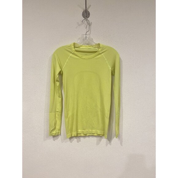 Lululemon Shirt Womens 4 Yellow Swiftly Tech Long Sleeve Crewneck Thumbholes Run - Picture 2 of 6